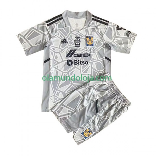 Camisola Tigres UANL Guarda-redes Criança Equipamento Primeiro 2022-2023 Manga Curta